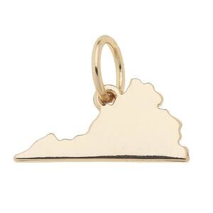 Virginia State Charm in Shiny Gold
